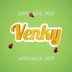 venky in Ladybugs style - 3D name wallpaper