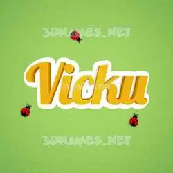 vicku in Ladybugs style - 3D name wallpaper
