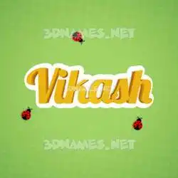 vikash in Ladybugs style - 3D name wallpaper