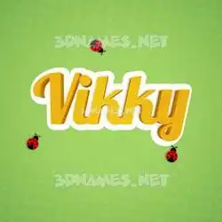 vikky in Ladybugs style - 3D name wallpaper