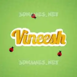 vineesh in Ladybugs style - 3D name wallpaper