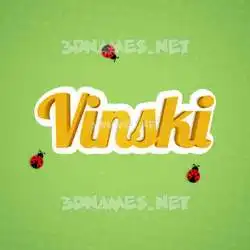 vinski in Ladybugs style - 3D name wallpaper