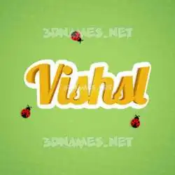 vishsl in Ladybugs style - 3D name wallpaper