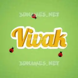 vivak in Ladybugs style - 3D name wallpaper