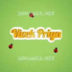 vivek priya in Ladybugs style - 3D name wallpaper
