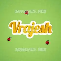 vrajesh in Ladybugs style - 3D name wallpaper