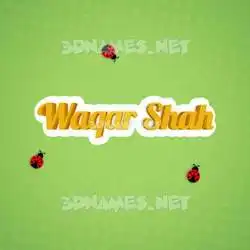 waqar shah in Ladybugs style - 3D name wallpaper