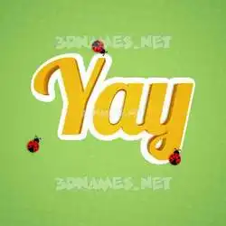 yay in Ladybugs style - 3D name wallpaper