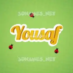 yousaf in Ladybugs style - 3D name wallpaper