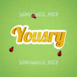yousry in Ladybugs style - 3D name wallpaper