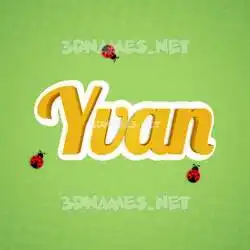 yvan in Ladybugs style - 3D name wallpaper