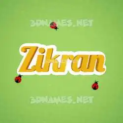 zikran in Ladybugs style - 3D name wallpaper