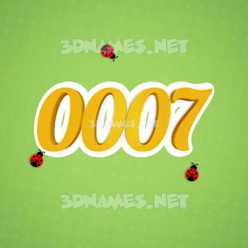 0007 in Ladybugs style - 3D name wallpaper