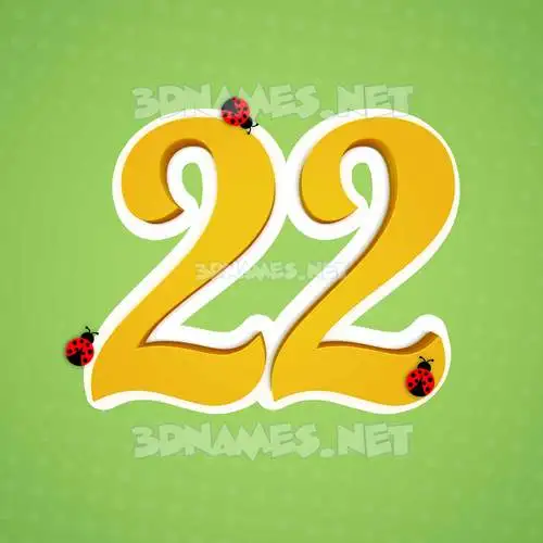 22 in Ladybugs style - 3D name wallpaper