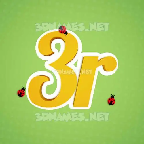 3r in Ladybugs style - 3D name wallpaper