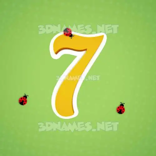 7 in Ladybugs style - 3D name wallpaper