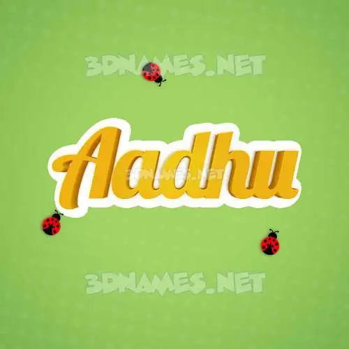 aadhu in Ladybugs style - 3D name wallpaper