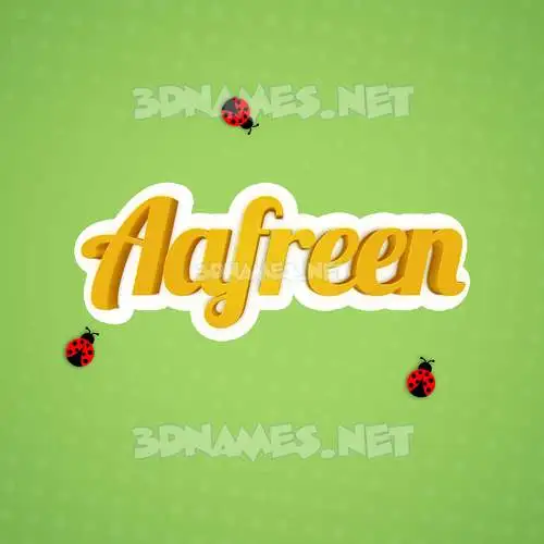 aafreen in Ladybugs style - 3D name wallpaper
