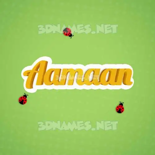 aamaan in Ladybugs style - 3D name wallpaper