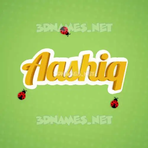 aashiq in Ladybugs style - 3D name wallpaper