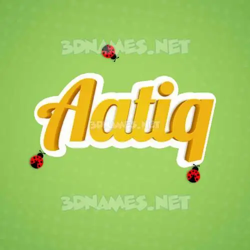 aatiq in Ladybugs style - 3D name wallpaper