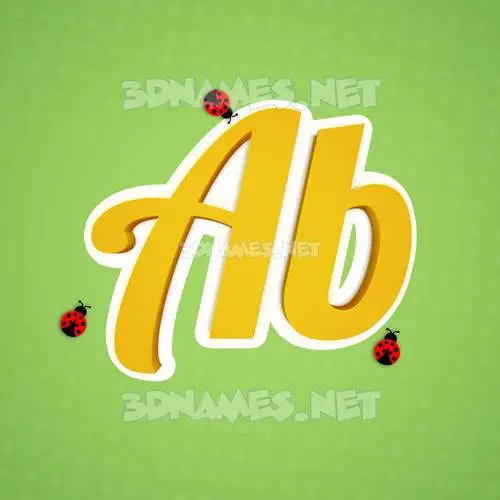 ab in Ladybugs style - 3D name wallpaper