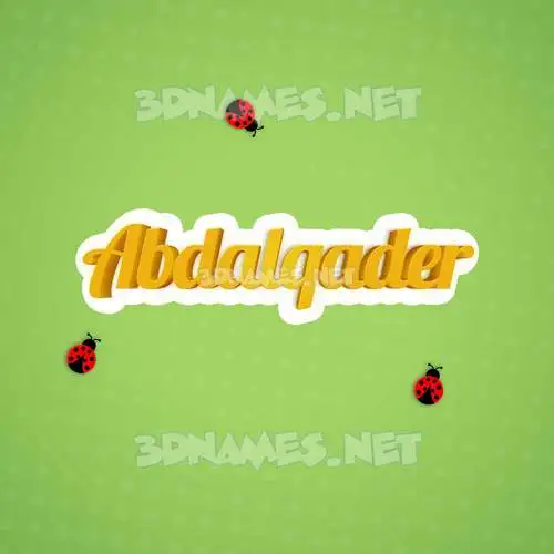 abdalqader in Ladybugs style - 3D name wallpaper