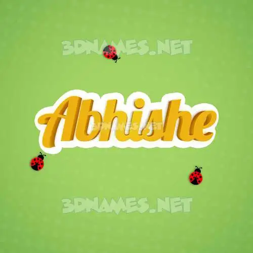 abhishe in Ladybugs style - 3D name wallpaper