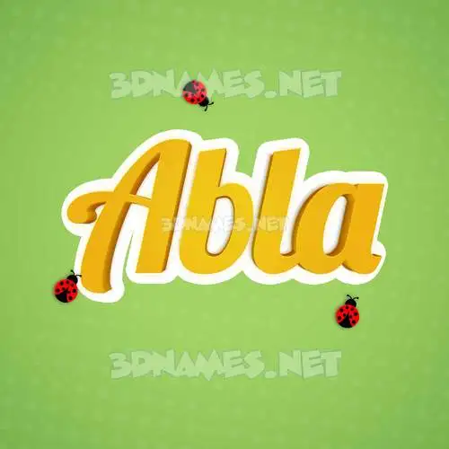 abla in Ladybugs style - 3D name wallpaper