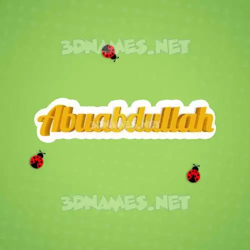 abuabdullah in Ladybugs style - 3D name wallpaper