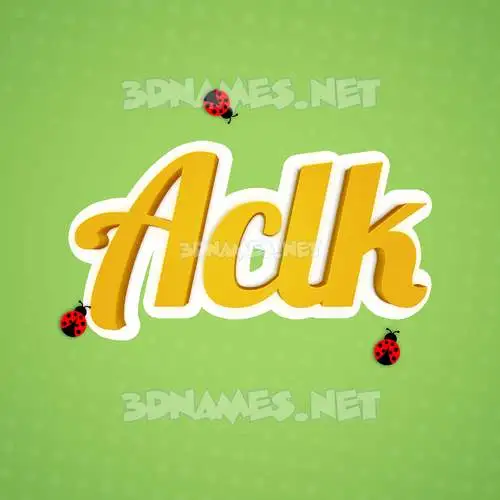 aclk in Ladybugs style - 3D name wallpaper