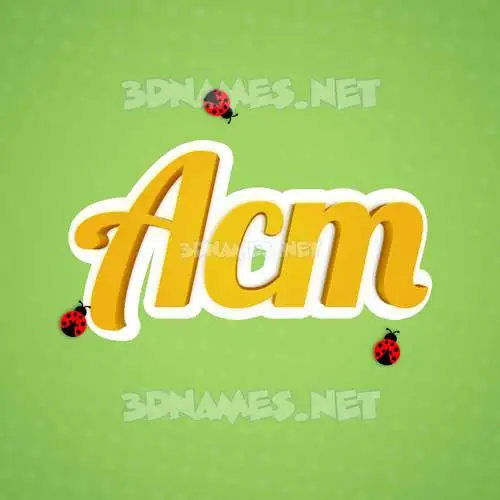 acm in Ladybugs style - 3D name wallpaper