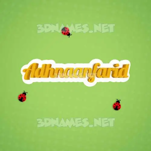 adhnaanfarid in Ladybugs style - 3D name wallpaper