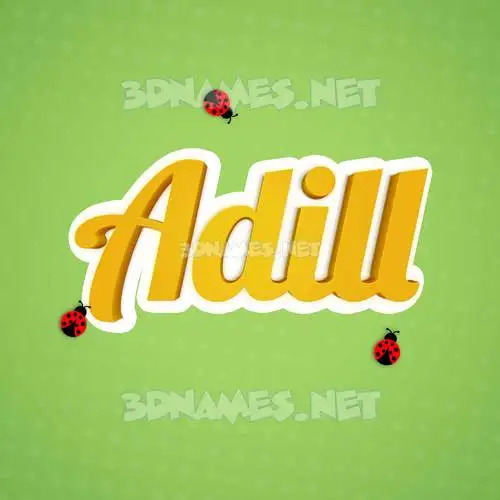 adill in Ladybugs style - 3D name wallpaper