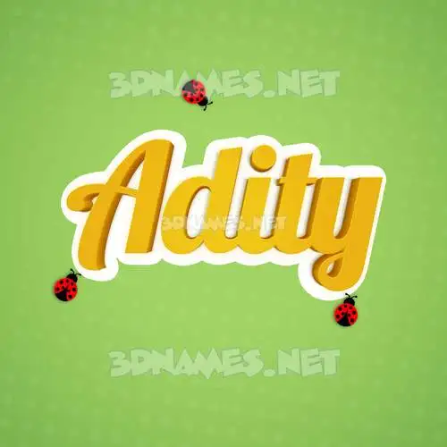 adity in Ladybugs style - 3D name wallpaper