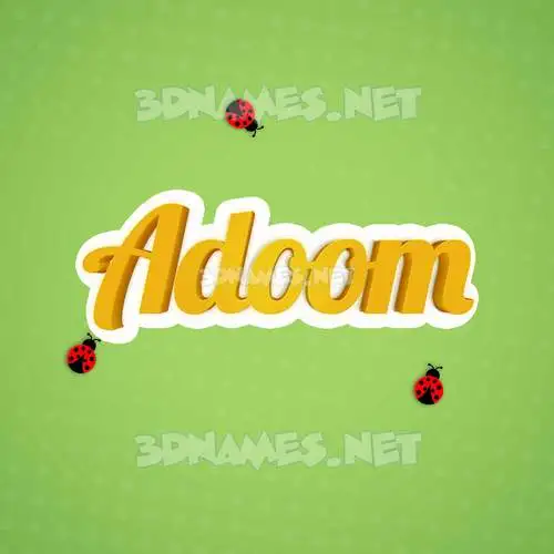 adoom in Ladybugs style - 3D name wallpaper