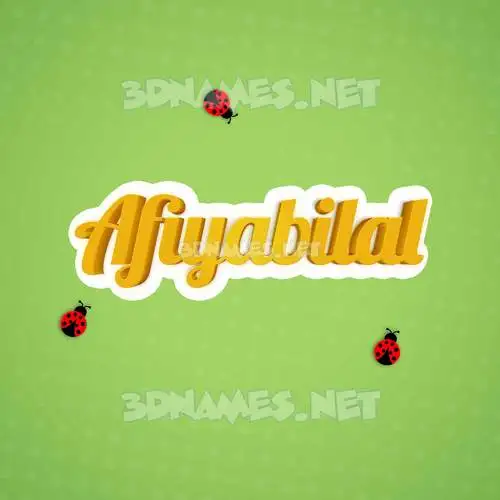 afiyabilal in Ladybugs style - 3D name wallpaper