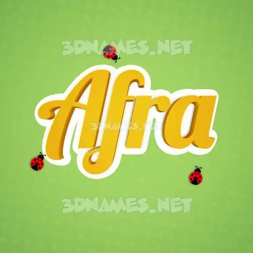afra in Ladybugs style - 3D name wallpaper