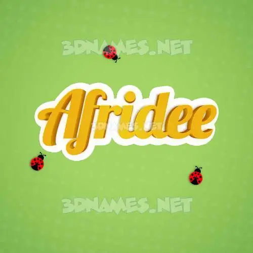 afridee in Ladybugs style - 3D name wallpaper