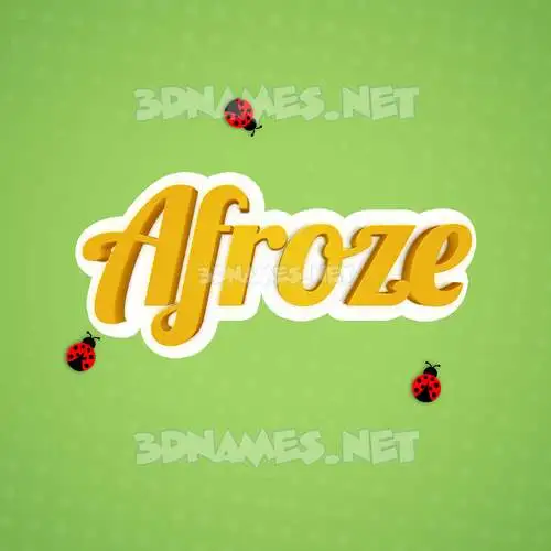 afroze in Ladybugs style - 3D name wallpaper
