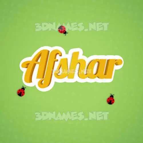 afshar in Ladybugs style - 3D name wallpaper