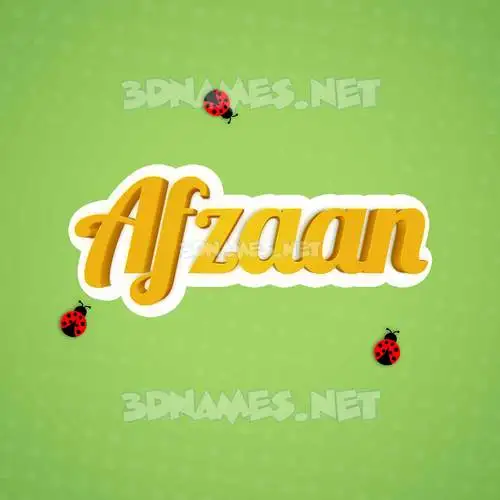 afzaan in Ladybugs style - 3D name wallpaper