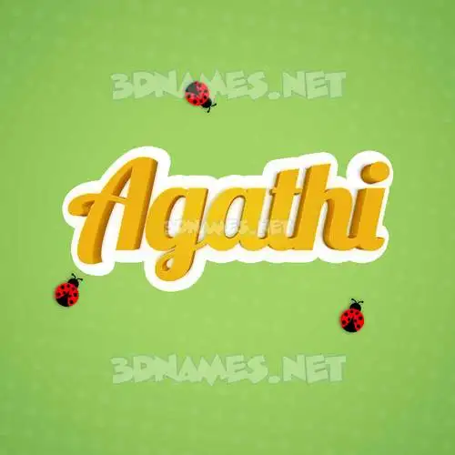 agathi in Ladybugs style - 3D name wallpaper