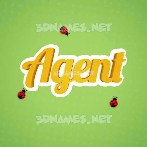 agent in Ladybugs style - 3D name wallpaper