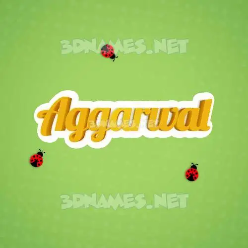 aggarwal in Ladybugs style - 3D name wallpaper