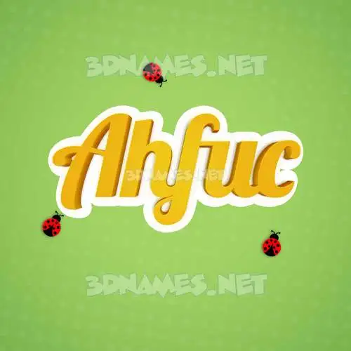 ahfuc in Ladybugs style - 3D name wallpaper