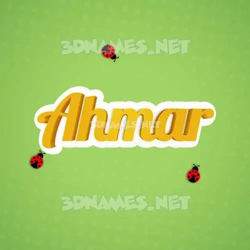 ahmar in Ladybugs style - 3D name wallpaper