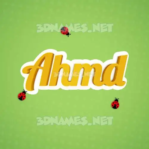 ahmd in Ladybugs style - 3D name wallpaper
