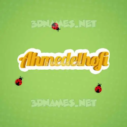 ahmedelhofi in Ladybugs style - 3D name wallpaper