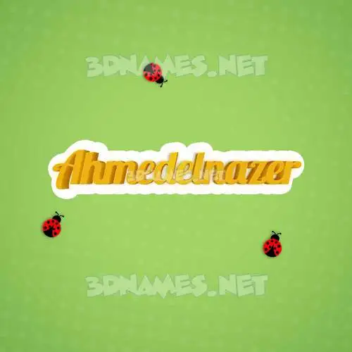 ahmedelnazer in Ladybugs style - 3D name wallpaper